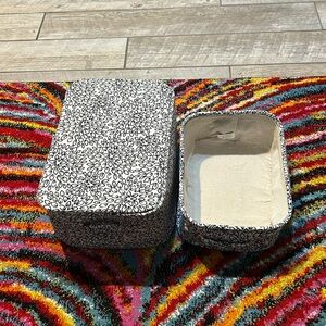 Storage Containers Black And White Flower Pattern